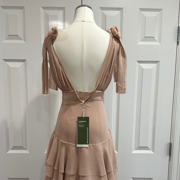 NWT H&M Conscious Exclusive Dusty Rose Ruffle Romantic Wedding Guest Gown Size 2 - Picture 10 of 16